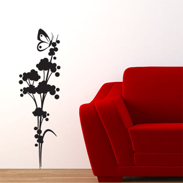 Adesivo De Parede - Floral E Borboleta - 127flp