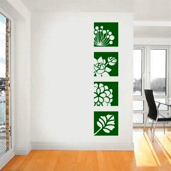 Adesivo De Parede Floral Em Quadros Mod. 2-eg 48x196cm