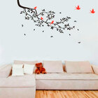 Adesivo De Parede Floral Galhos E Pássaros 06-m 80x50cm