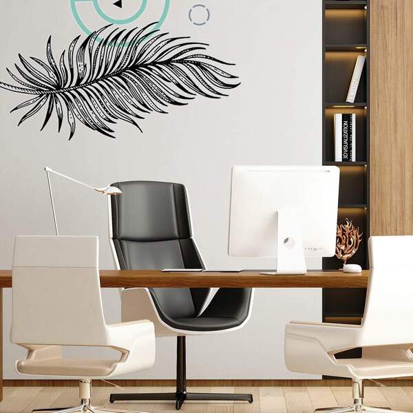 Adesivo De Parede Folha Preto E Branco-eg 65x114cm