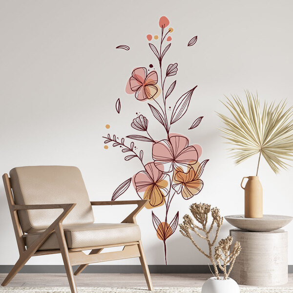 Adesivo De Parede Folhas Contemporâneo 02-p 75x36cm