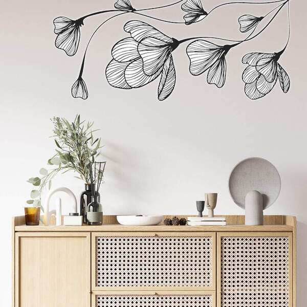 Adesivo De Parede Folhas Contemporâneo 06-gig 100x233cm