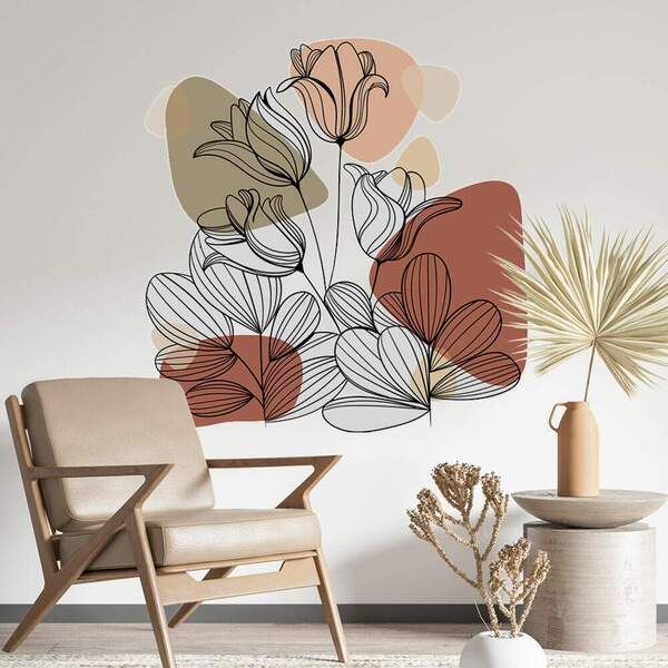 Adesivo De Parede Folhas Contemporâneo 09-eg 85x83cm