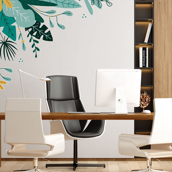 Adesivo De Parede Folhas De Canto-g 75x97cm