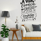 Adesivo De Parede Frase A Vida Começa - Atenção As Medidas