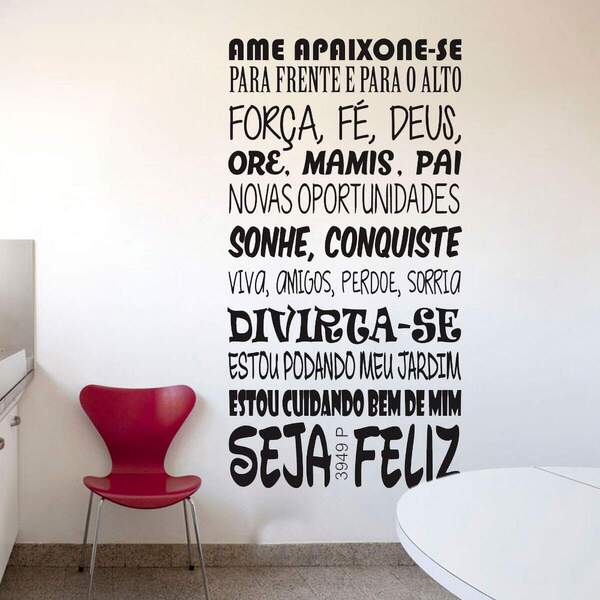 Adesivo De Parede Frase Ame Apaixone-se-p 25x50cm