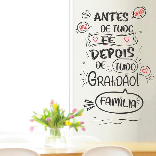 Adesivo De Parede Frase Antes De Tudo-g 51x75cm