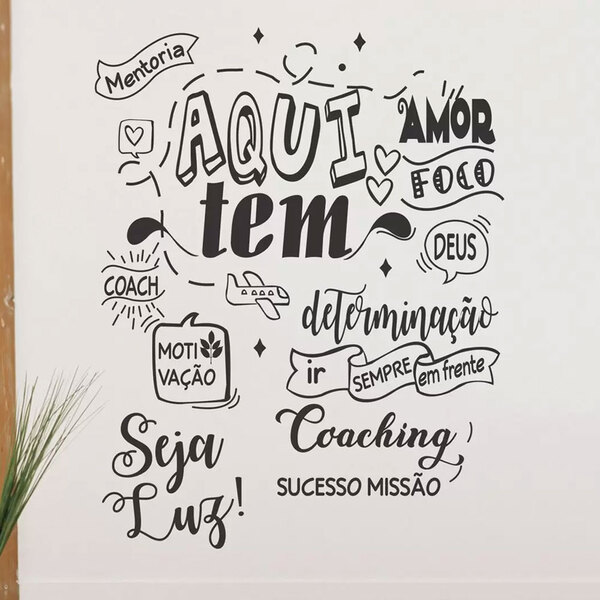 Adesivo De Parede Frase Aqui Tem Amor-eg 98x125cm