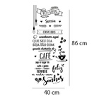 Adesivo De Parede Frase Bem Vindo Com Café Medida:40 X 86 Cm