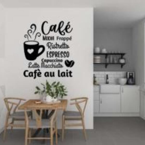 Adesivo De Parede Frase Café Mocha *atenção As Medidas* Medid