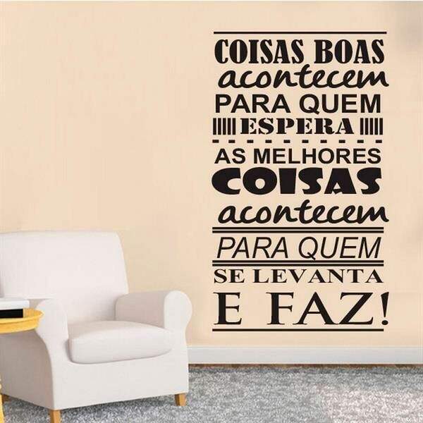 Adesivo De Parede Frase Coisas Boas-p 29x50cm