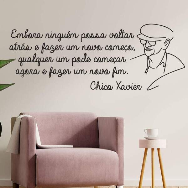 Adesivo De Parede Frase De Chico Xavier-eg 200x75cm