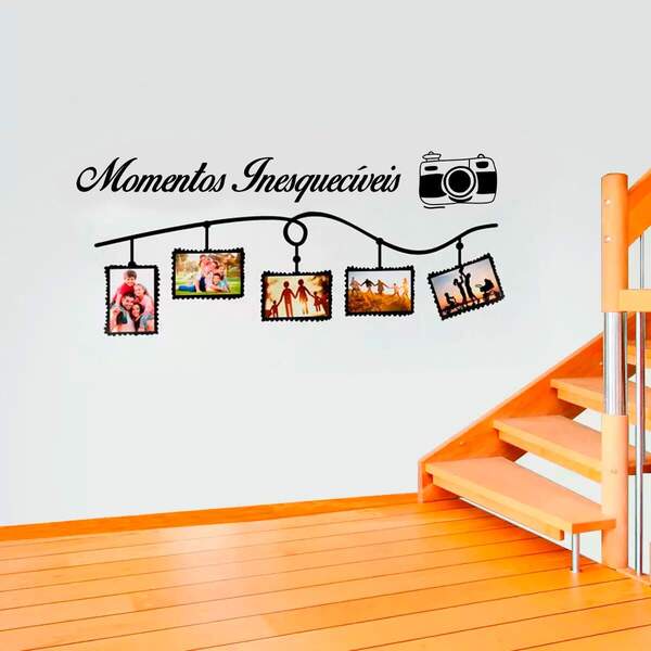 Adesivo De Parede Frase E Porta Retratos-en 220x98cm