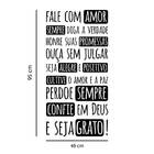 Adesivo De Parede Frase Fale Com Amor - Branco