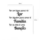 Adesivo De Parede Frase Lar, Família E Benção *atenção As Med