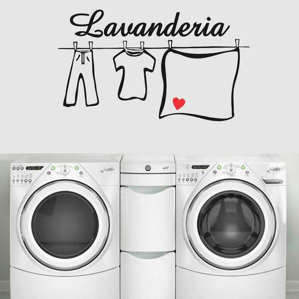 Adesivo De Parede Frase Lavanderia-m 34x58cm