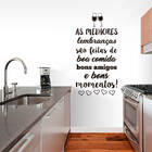 Adesivo De Parede Frase Lembranças Amigos Comida Bons Momento