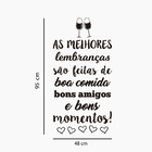 Adesivo De Parede Frase Lembranças Amigos Comida Bons Momento