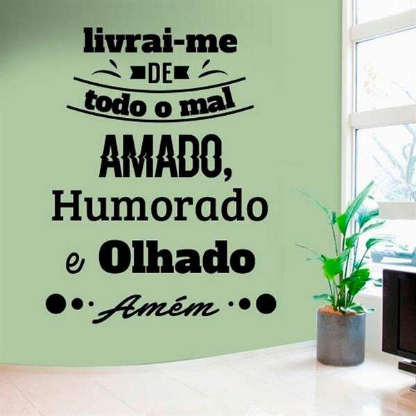 Adesivo De Parede Frase Livrai-me De Todo Mal-eg 120x154cm