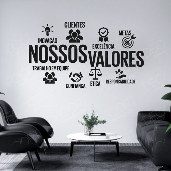 Adesivo De Parede Frase Motivacionais Valores..-m 106x48cm | Leroy Merlin
