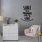 Adesivo De Parede Frase Motivacional Inglês Start Your Mornin
