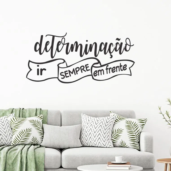 Adesivo De Parede Frase Motivacional Ir Sempre...-m 58x27cm