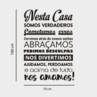 Adesivo De Parede Frase Nesta Casa Somos Verdadeiros E Nos Am