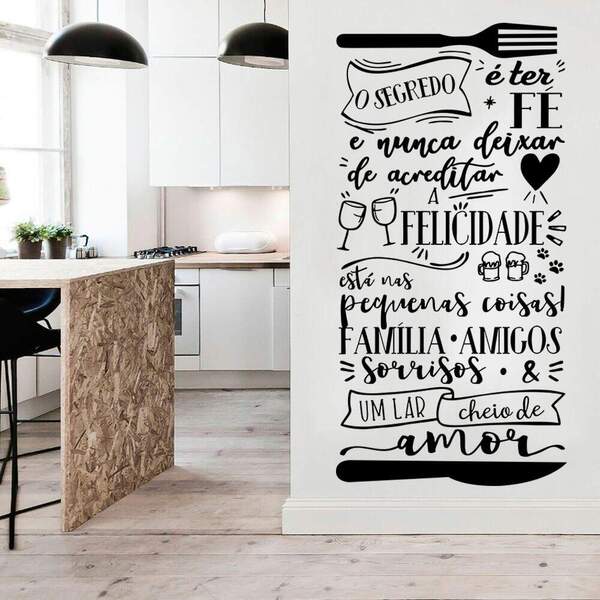 Adesivo De Parede Frase O Segredo É Ter Fé-eg 98x200cm