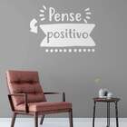 Adesivo De Parede Frase Pense Positivo-m 58x40cm