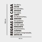 Adesivo De Parede Frase Regras Da Casa Família Organização De