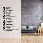 Adesivo De Parede Frase Regras Da Casa Família Organização De