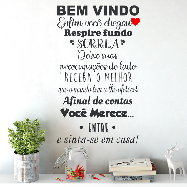Adesivo De Parede Frase Seja Bem Vindo Enfim Você Chegou