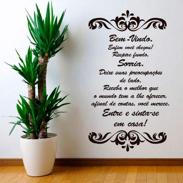 Adesivo De Parede Frase Seja Bem Vindo-p 105x60cm