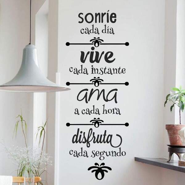 Adesivo De Parede Frase Sorria A Cada Dia-m 126x48cm