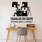 Adesivo De Parede Frase Trabalho Em Equipe-eg 98x93cm