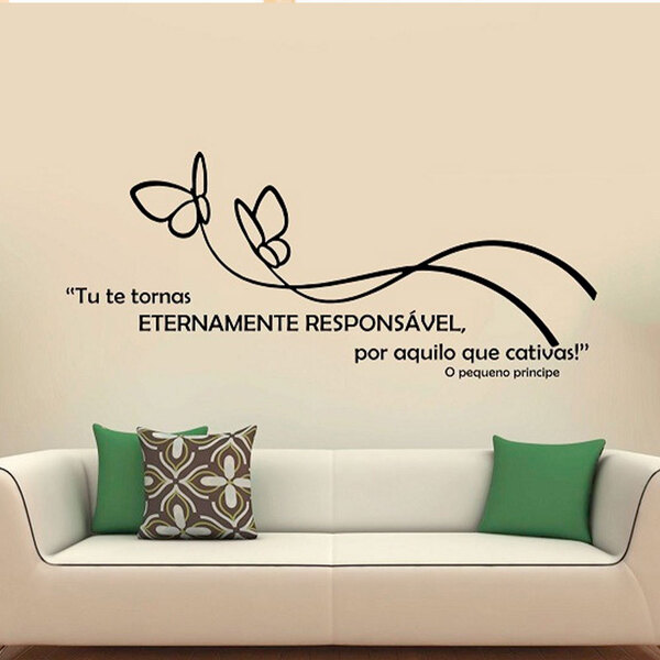 Adesivo De Parede Frase Tu Te Tornas Eternamente -p 110x48cm