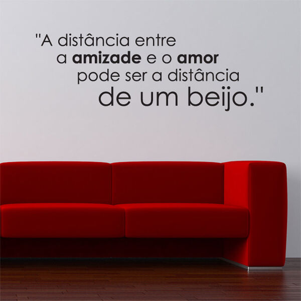 Adesivo De Parede Frase - Um Beijo - 001frm