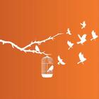 Adesivo De Parede Gaiola Pássaros Liberdade (branco)