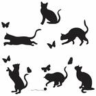 Adesivo De Parede Gatos Preto
