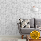 Adesivo De Parede Geométrico Cubos 3d Branco Quarto Sala 3m