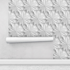 Adesivo De Parede Geométrico Efeito Gesso Floral 3d Lindo 3m