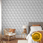 Adesivo De Parede Geométrico Efeito Gesso Floral 3d Lindo 3m