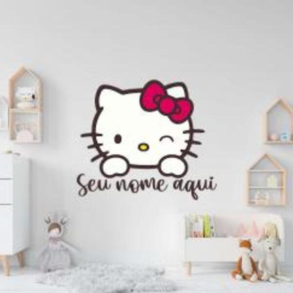 Adesivo De Parede Hello Kitty Personalizado *atenção As Medid