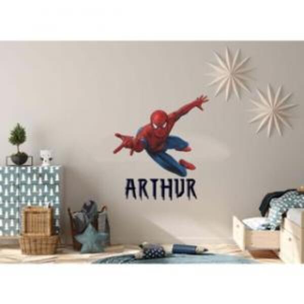 Adesivo De Parede Homem Aranha Personalizado Medidas:60 X 68