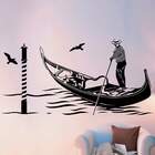 Adesivo De Parede Homem No Barco Em Veneza-g 199x98cm