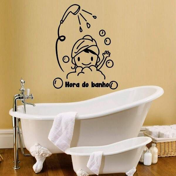 Adesivo De Parede Hora Do Banho-g 68x90cm