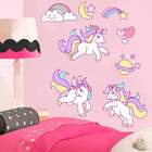 Adesivo De Parede Infantil 3 Unicórnios  - Grande 73x68cm