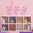 Adesivo De Parede Infantil 3 Ursinhos - Extra Grande 121x90cm