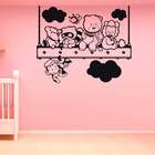 Adesivo De Parede Infantil Animais Em Plataforma- Pequeno 48x