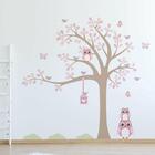 Adesivo De Parede Infantil Árvore Coruja Baby 128x143cm